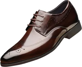 Fashion Style Men's Breathable Comfortable Business Lace Up Work Leisure Solid Color Leather Vintage Shoes Men Leather Water