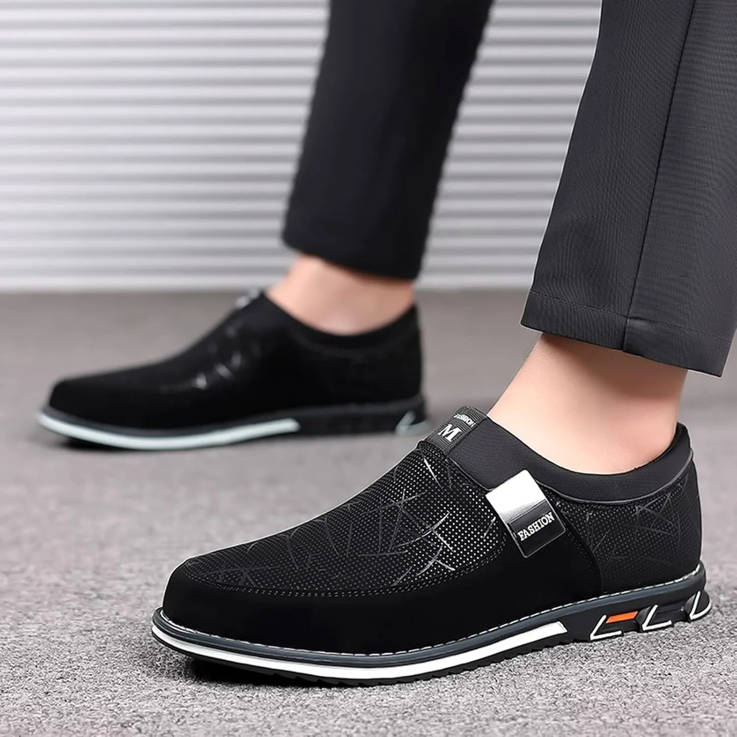 Fashion Style Men's Breathable Comfortable Business Slip On Work Leisure Hit Color Leather Shoes Men Shoe Formal Water Shoes