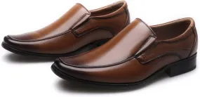 Fashion Style Men's Breathable Comfortable Business Slip On Work Leisure Solid Color Leather Casual Leather Men Shoes Men's S