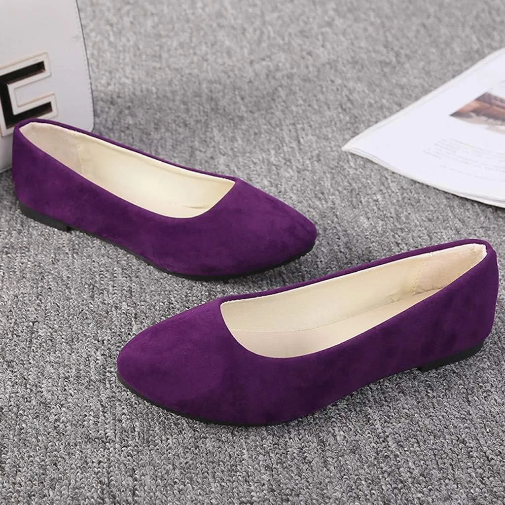 Flat Shoes for Women Slip On Comfortable Walking Ballerina Shoes Ladies Cute Ballet Flats Pumps Low Wedge Dolly Shoes