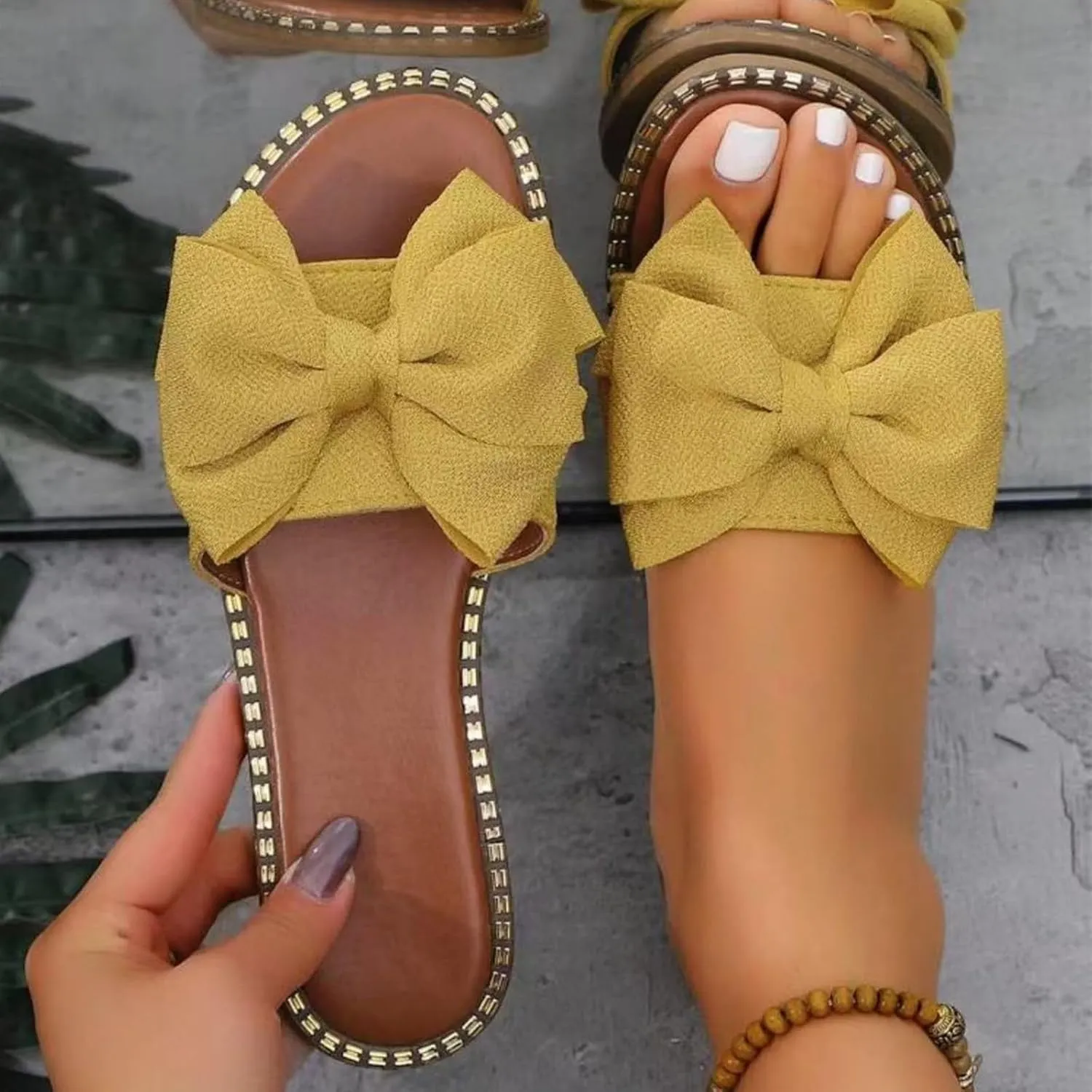 Flatform Open Toe Beach Sandals Women's Shoes Fashion Butterfly Festival Comfortable Flat Flip Flops Women's Outdoor