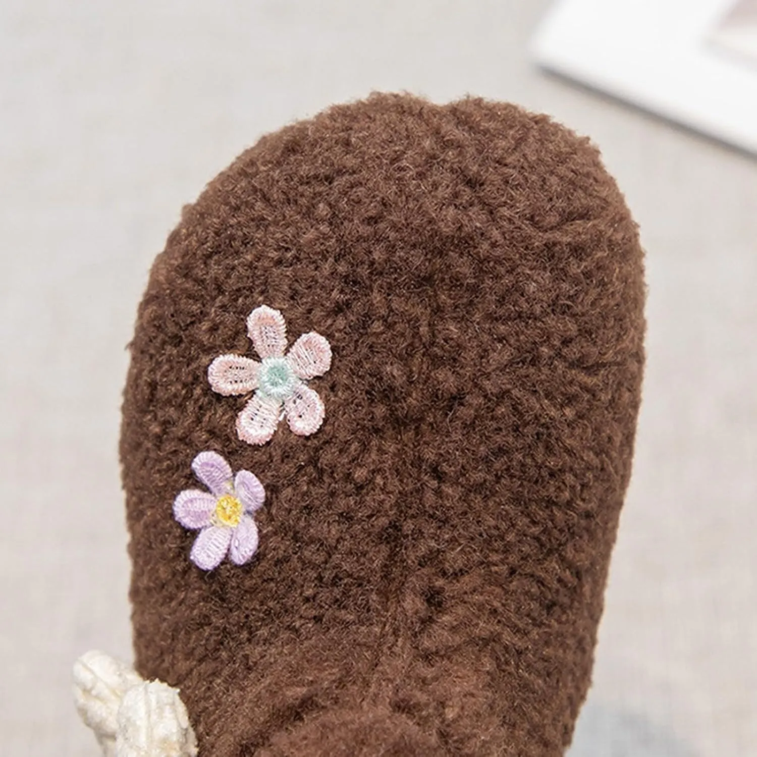 Flower Slipper Socks for Girls Cozy Warm Lined Fuzzy House Sock Slippers Indoor Ankle Booties with Non Girl Hunting Gear