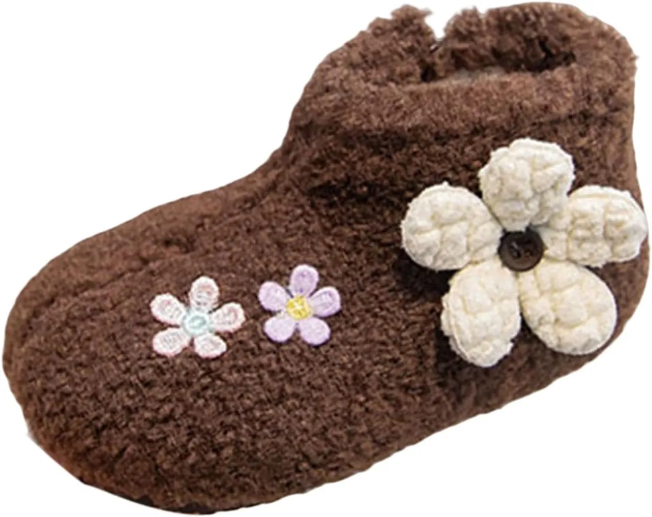 Flower Slipper Socks for Girls Cozy Warm Lined Fuzzy House Sock Slippers Indoor Ankle Booties with Non Girl Hunting Gear