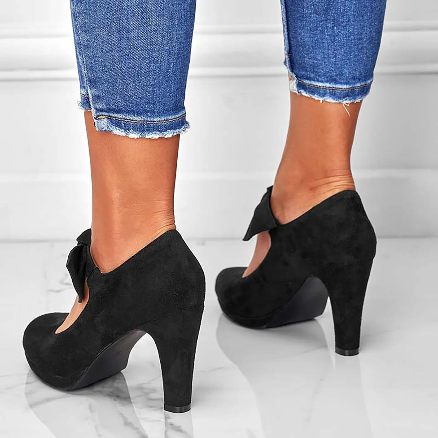 Foreign Trade 9cm Spring and Summer High Heels Women's Shoes Fashion Solid Color Suede Single Shoes