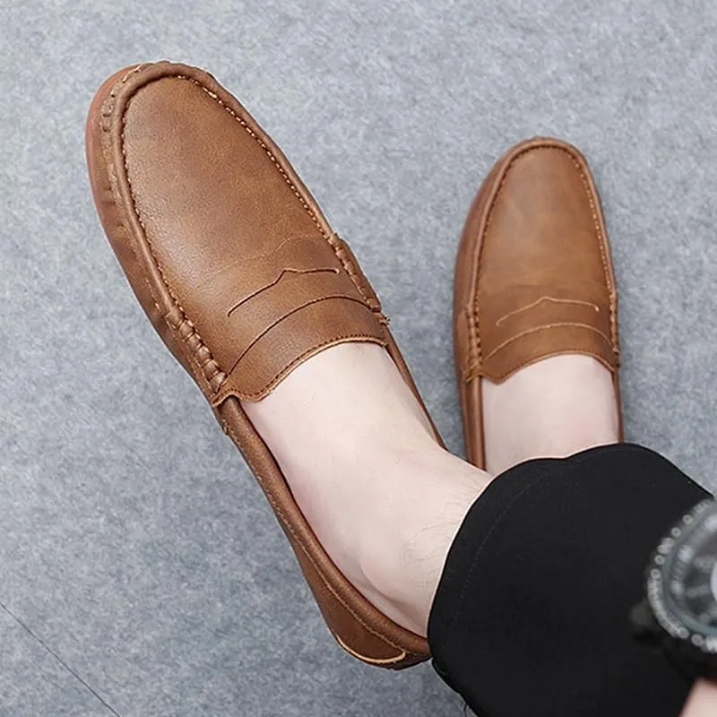 Fotwear Men Dress Shoes Black Leather Wedding Mens Shoes Slip On Office Men Loafers Plus Size Italian Designer Formal Shoes Male