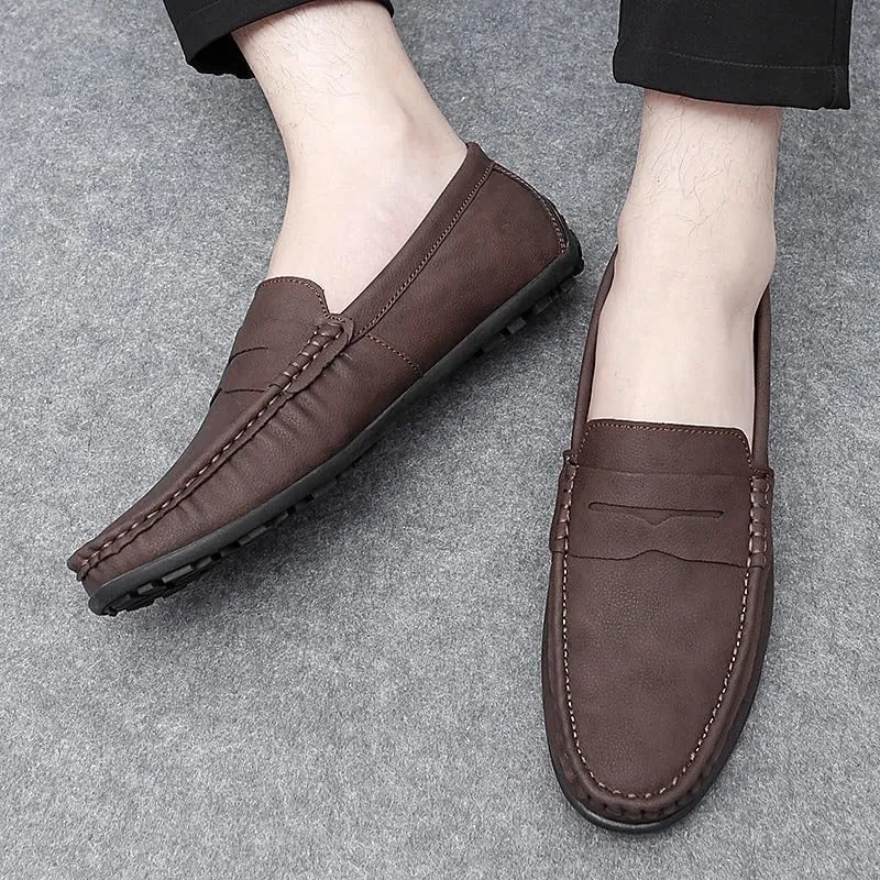 Fotwear Men Dress Shoes Black Leather Wedding Mens Shoes Slip On Office Men Loafers Plus Size Italian Designer Formal Shoes Male