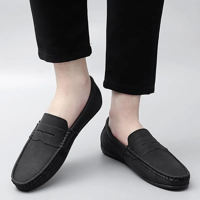 Fotwear Men Dress Shoes Black Leather Wedding Mens Shoes Slip On Office Men Loafers Plus Size Italian Designer Formal Shoes Male