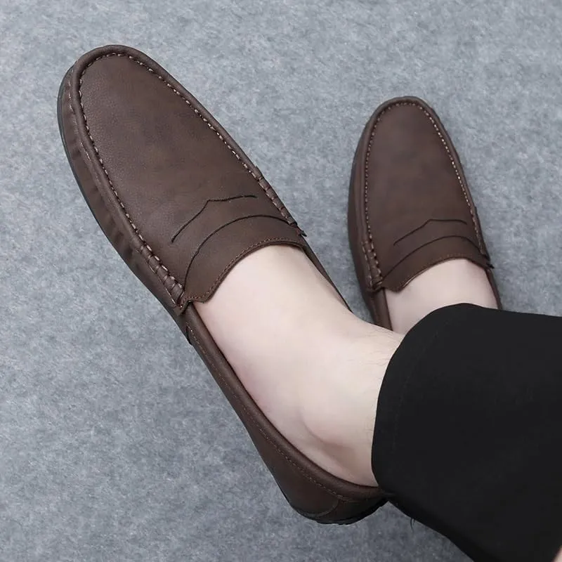 Fotwear Men Dress Shoes Black Leather Wedding Mens Shoes Slip On Office Men Loafers Plus Size Italian Designer Formal Shoes Male