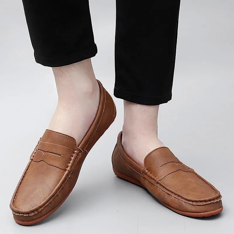 Fotwear Men Dress Shoes Black Leather Wedding Mens Shoes Slip On Office Men Loafers Plus Size Italian Designer Formal Shoes Male