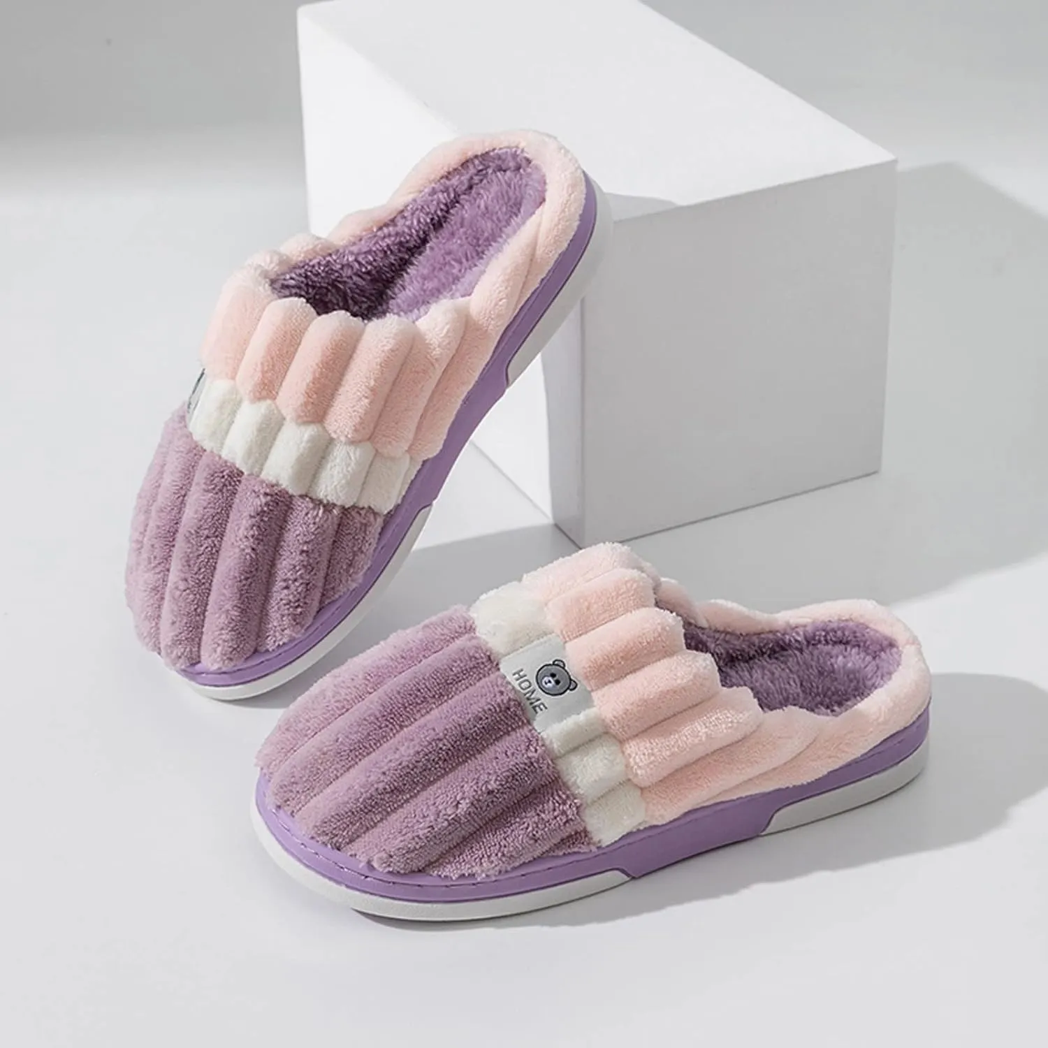 Gibobby Christmas Slippers for Women Cute Indoor Fuzzy Fluffy Furry Cozy Home Bedroom Comfy Winter Warm Outdoor Shoes