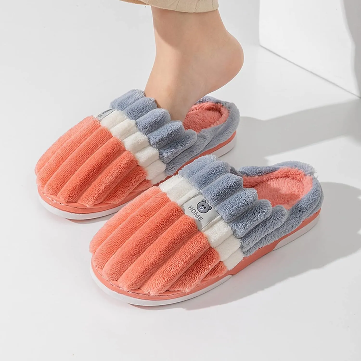 Gibobby Christmas Slippers for Women Cute Indoor Fuzzy Fluffy Furry Cozy Home Bedroom Comfy Winter Warm Outdoor Shoes