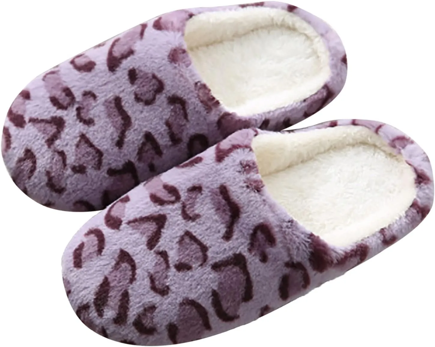 Gibobby Fuzzy Slippers fpr Women Fuzzy Leopard Comfy Memory Foam Bedroom Warm Slip On Light Shoes Outdoor Indoor