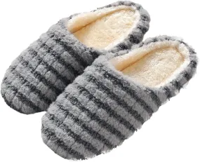 Gibobby House Slippers for Men Memory Foam Slip on Fleece Slippers Winter Warm Comfy Slippers Casual House