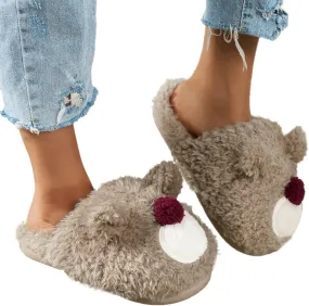 Gibobby House Slippers for Women Comfort Fluffy Fuzzy Slip on House Slippers Closed Toe Indoor Outdoor Non-Slip