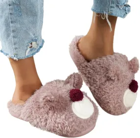 Gibobby House Slippers for Women Comfort Fluffy Fuzzy Slip on House Slippers Closed Toe Indoor Outdoor Non-Slip