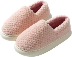 Gibobby House Slippers for Women Cozy Memory Foam Loafer Slippers with Warm Fleece Lining Closed Non-Slip Indoor Outdoor