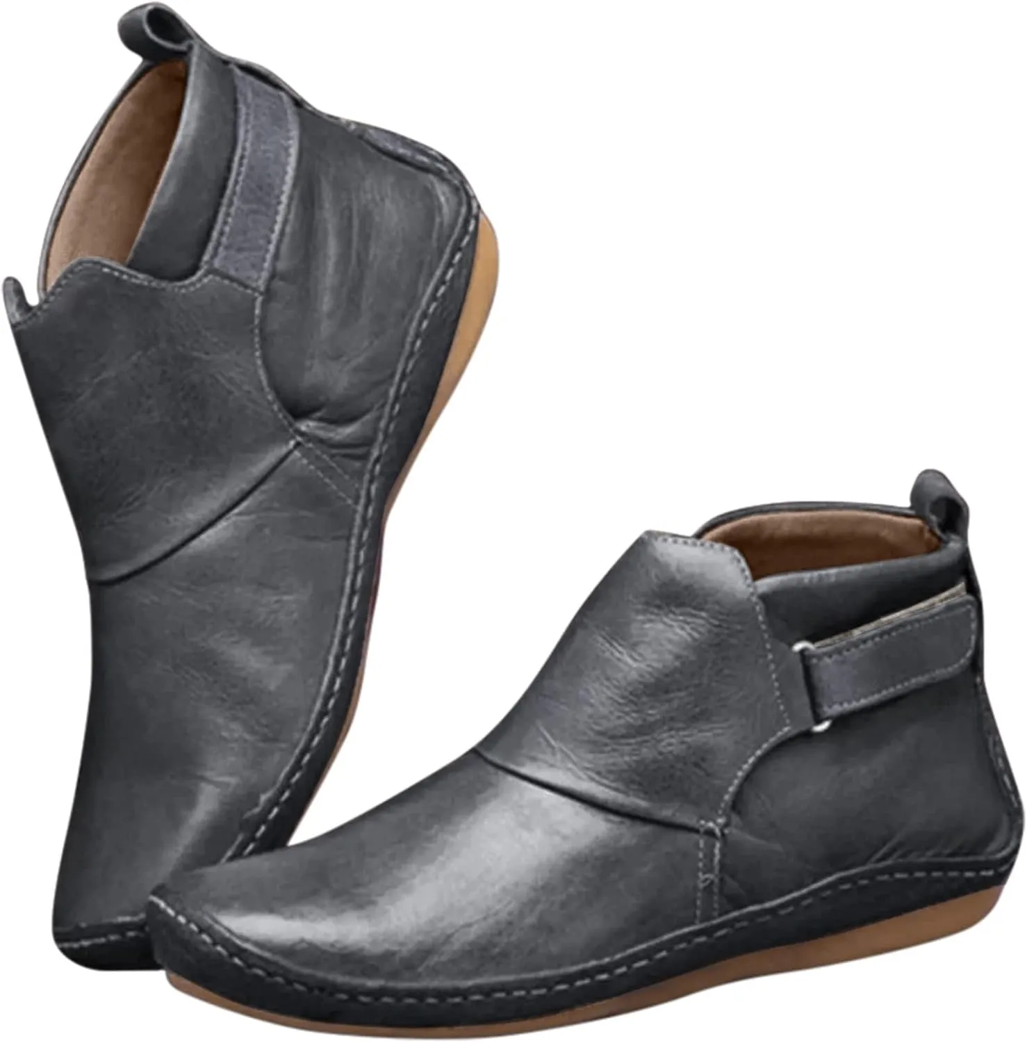 Gibobby Womens Boots Low Heel,Arch Support Booties Casual Flat Platform Short Ankle Booties Everyday Boots for Ladies