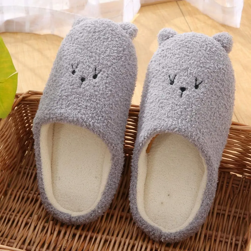 Gibobby Womens Slippers,House Slippers Cute Bear Memory Foam Fluffy Soft Fuzzy Slippers Slip on Warm Shoes