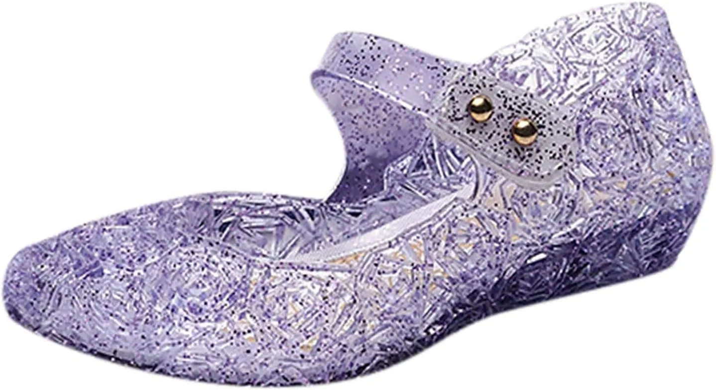 Girl Sandals Girls Crystal Outer Shoes Closed Toe Fashionable Casual Banquet Shoes