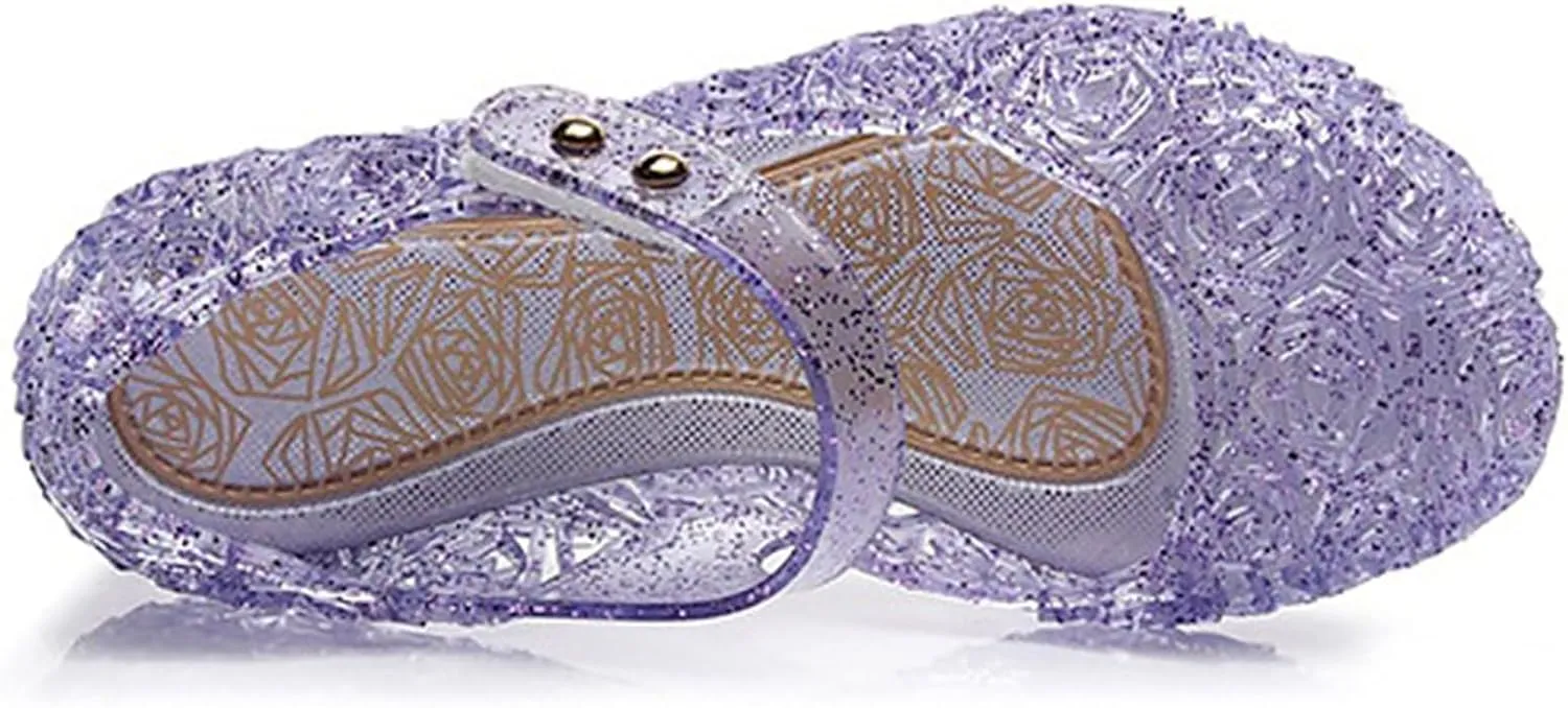 Girl Sandals Girls Crystal Outer Shoes Closed Toe Fashionable Casual Banquet Shoes
