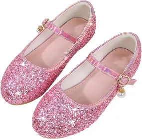 Girl Sparkly Mary Jane Shoes Rhinstones Dress Ballet Flats School Party Wedding Toddler Little Kid Shoes