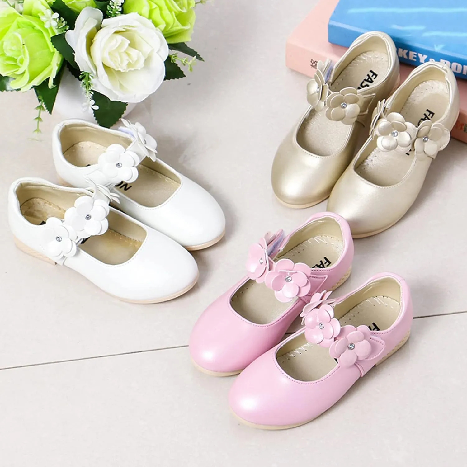 Girls Ballerina Flats Toddler Girls Dress Shoes Flower Girl Shoes Mary Jane Wedding Party Communion Shoes Flower