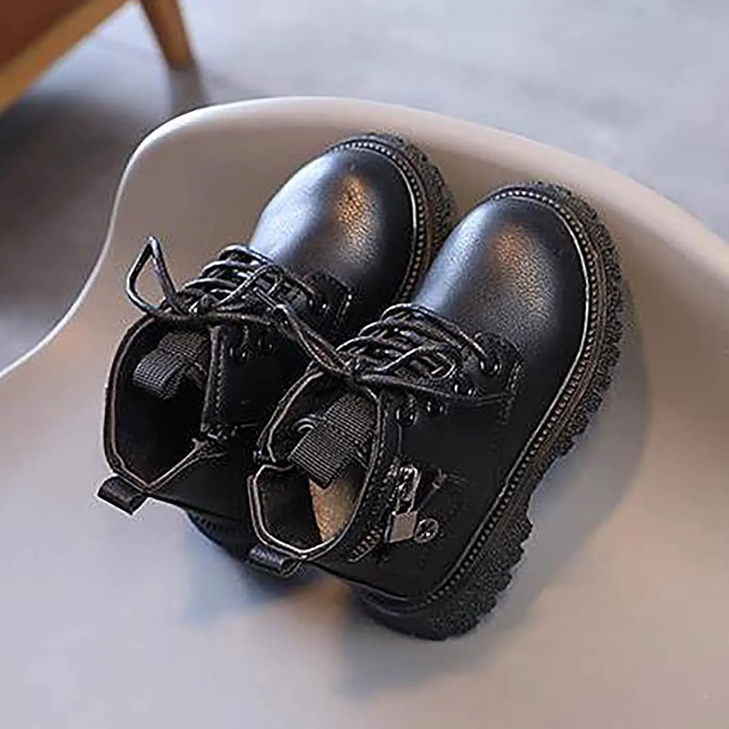 Girls Boots Kids Ankle Boots Side Zipper Single Boot Fashion Lace up Boots Short Suede Low Heels Raining Boots