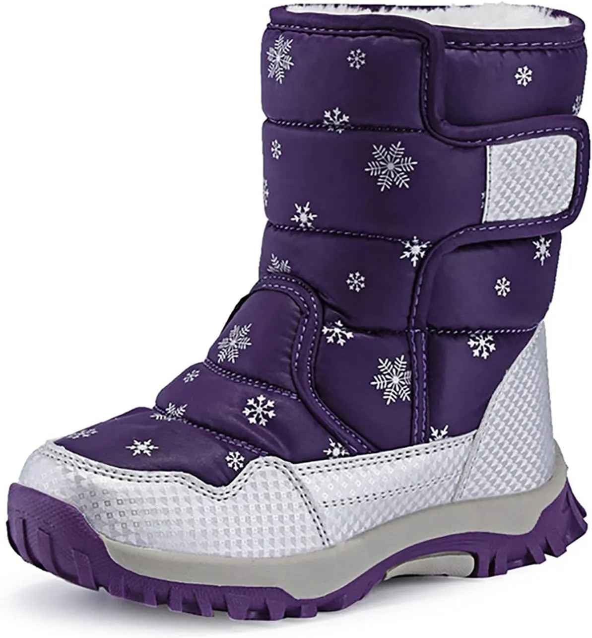 Girls Boys Snow Boots Outdoor Warm Comfortable Non Slip Mid Calf Padded Small Big Kids Plush Lined Winter Shoes