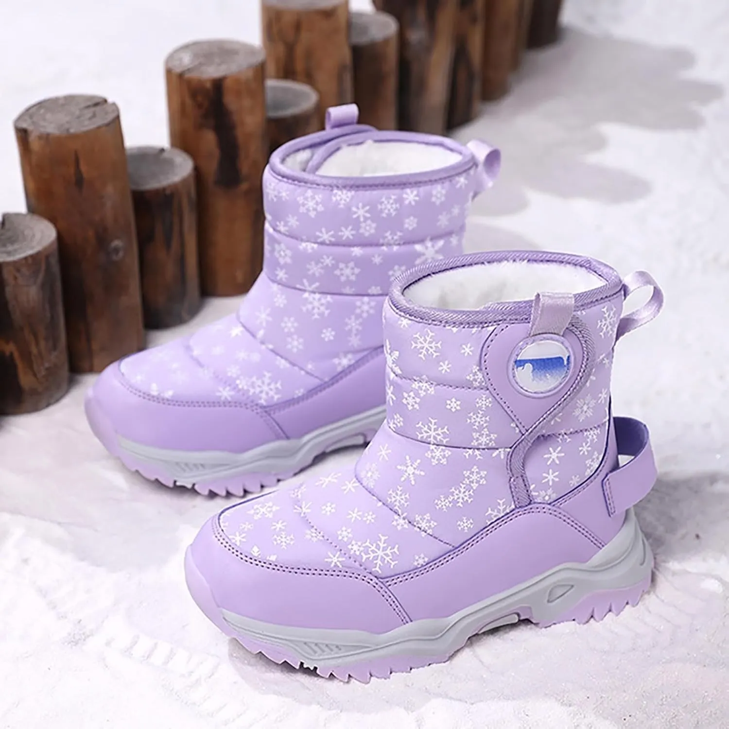 Girls Boys Snow Boots Outdoor Warm Comfortable Non Slip Mid Calf Padded Small Big Kids Winter Girls Knee High Snow Boots