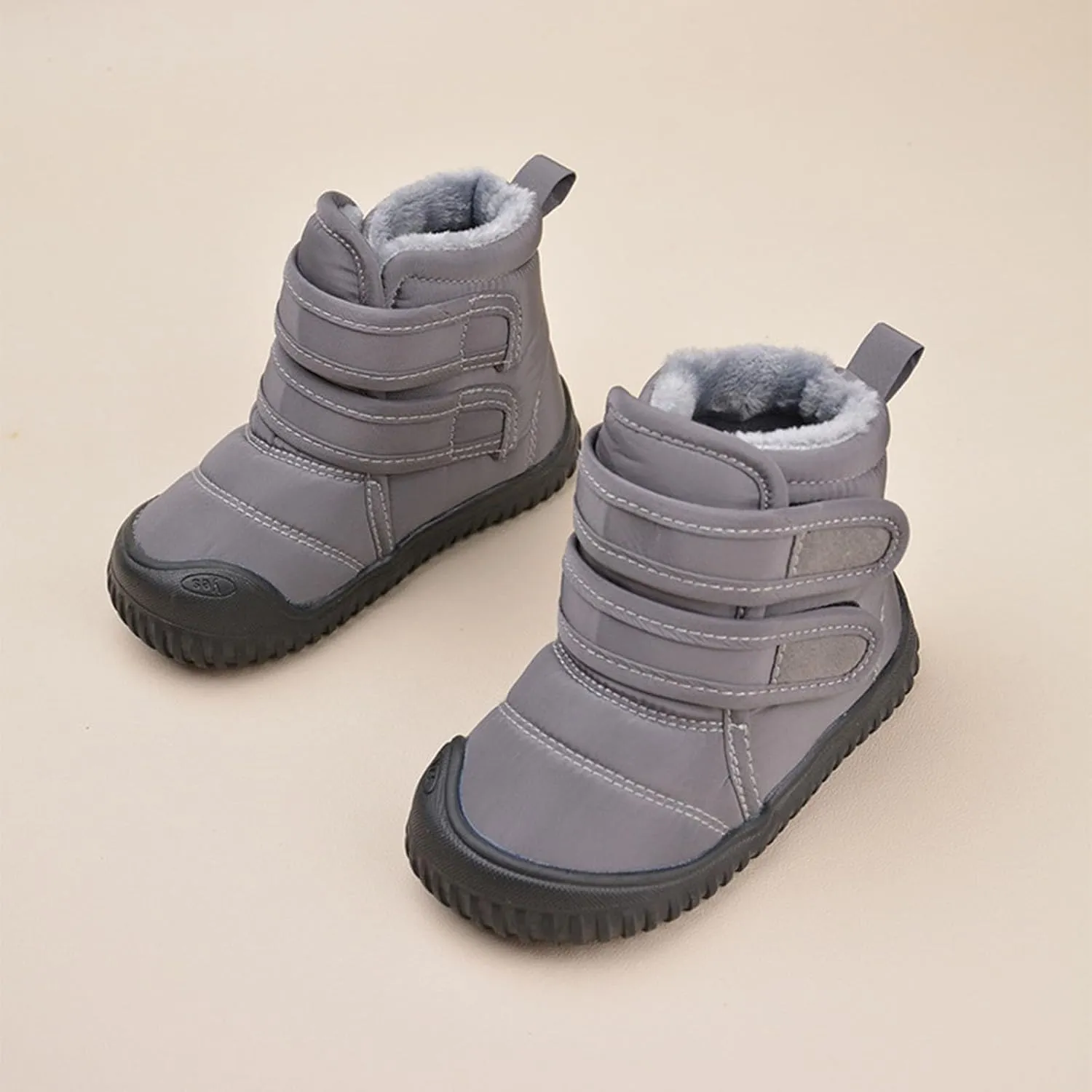 Girls Boys Unisex Warm Fr Lined Winter Snow Boots Waterroof Outdoor Ankle Booties Comfortable Shoes for Kids