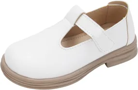 Girls Chunky Heel Mary Jane Dress Shoes School niform T-Strap Ballet Flat Toddler Little Kid Performance Shoes