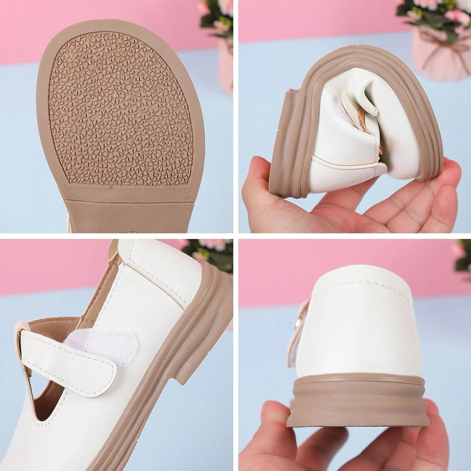 Girls Chunky Heel Mary Jane Dress Shoes School niform T-Strap Ballet Flat Toddler Little Kid Performance Shoes