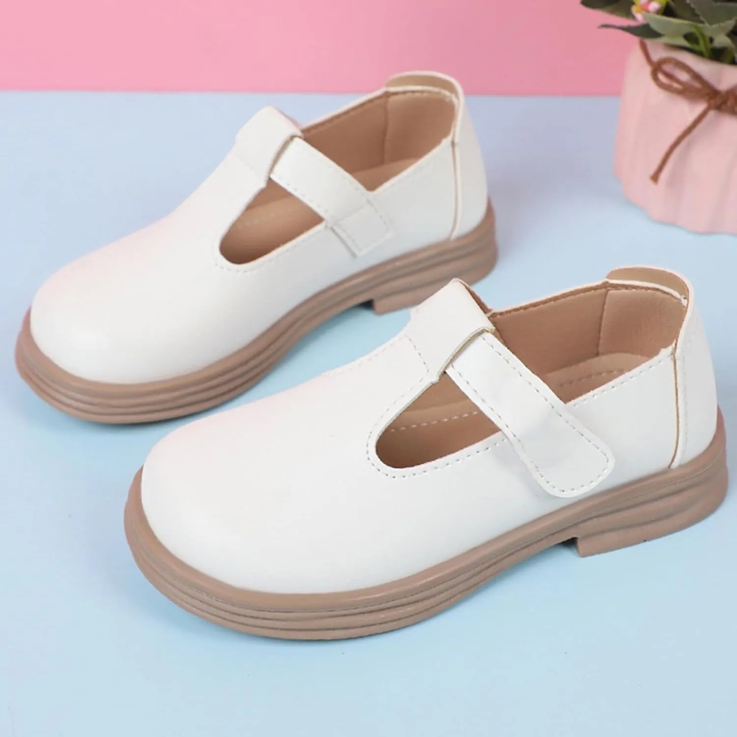 Girls Chunky Heel Mary Jane Dress Shoes School niform T-Strap Ballet Flat Toddler Little Kid Performance Shoes
