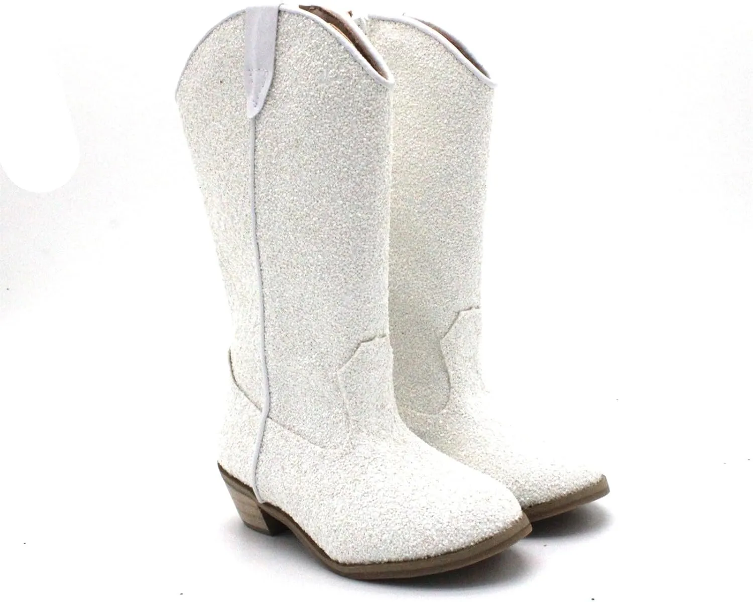 Girls Cowboy Western Boots Knee Length Sequins Fashion Riding Shoes Kids Mid Calf Low Heel Toddler Short Boots for Girls