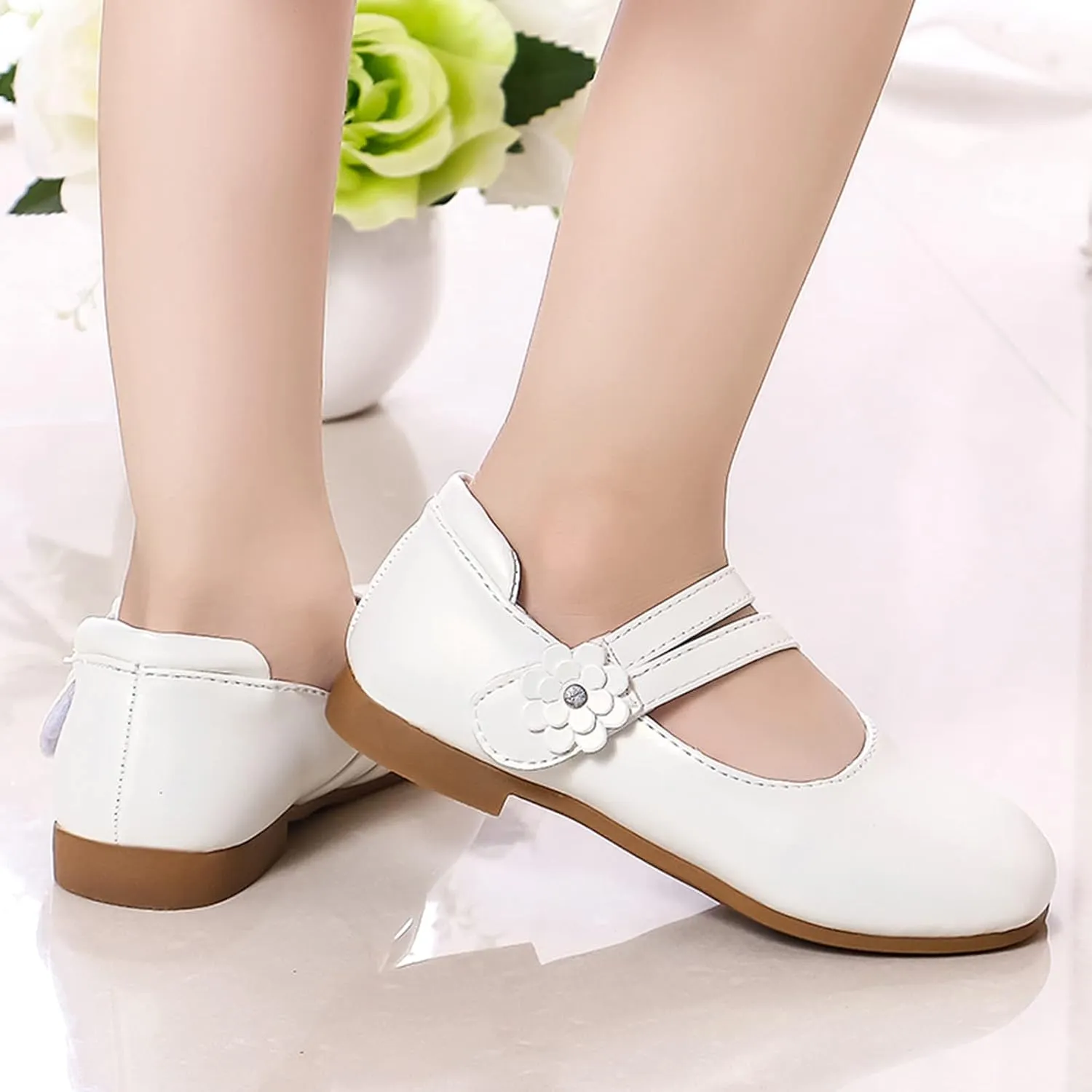 Girls Dress Shoes Flower Girl Little Kids Mary Jane Ballet Flats Flower Wedding Party Toddler Girl Dress Shoes