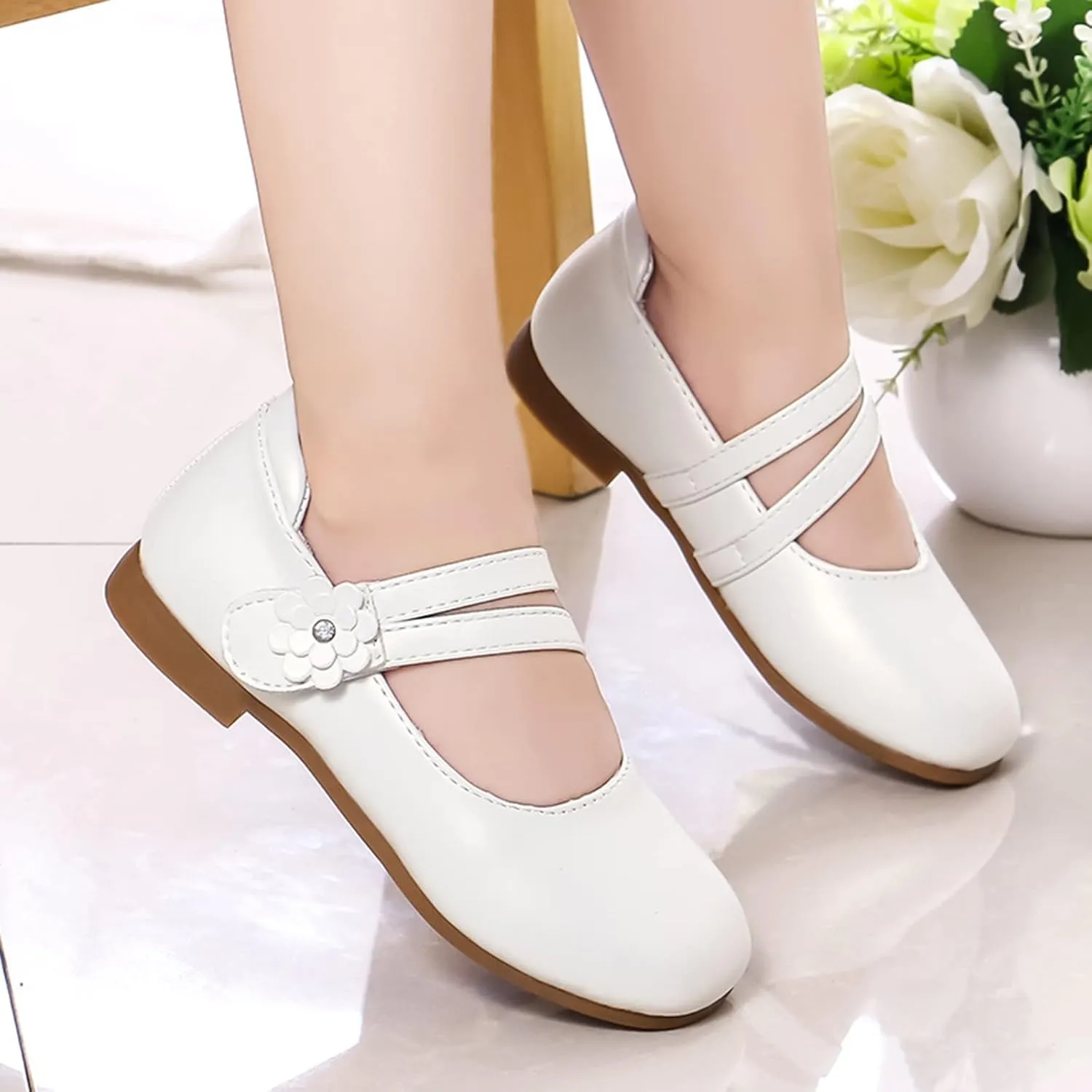 Girls Dress Shoes Flower Girl Little Kids Mary Jane Ballet Flats Flower Wedding Party Toddler Girl Dress Shoes