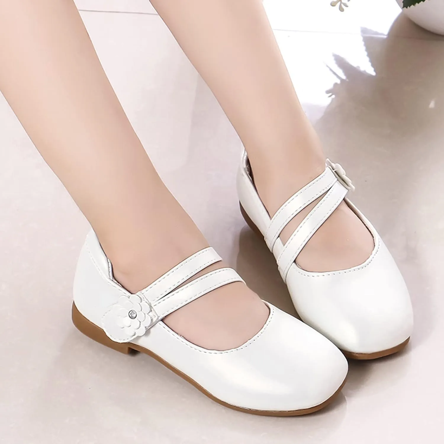 Girls Dress Shoes Flower Girl Little Kids Mary Jane Ballet Flats Flower Wedding Party Toddler Girl Dress Shoes