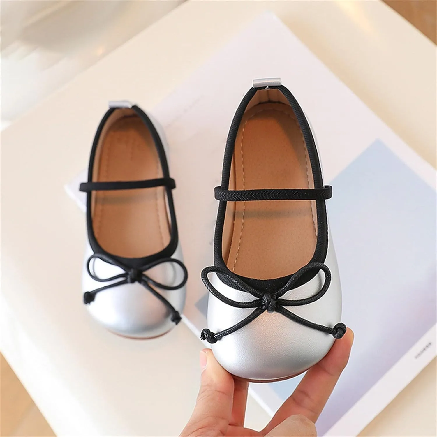 Girls Dress Shoes Flower Girl Shoes Mary Jane Ballet Flats Bow Wedding Party Communion Shoes Baby Dress Shoes Girl