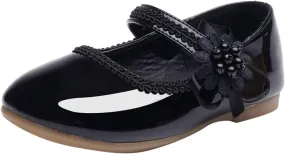 Girls Dress Shoes Toddler Girls Mary Jane with Pearls Low Heels Pumps for Flower Girl Wedding Party Girls School Shoes