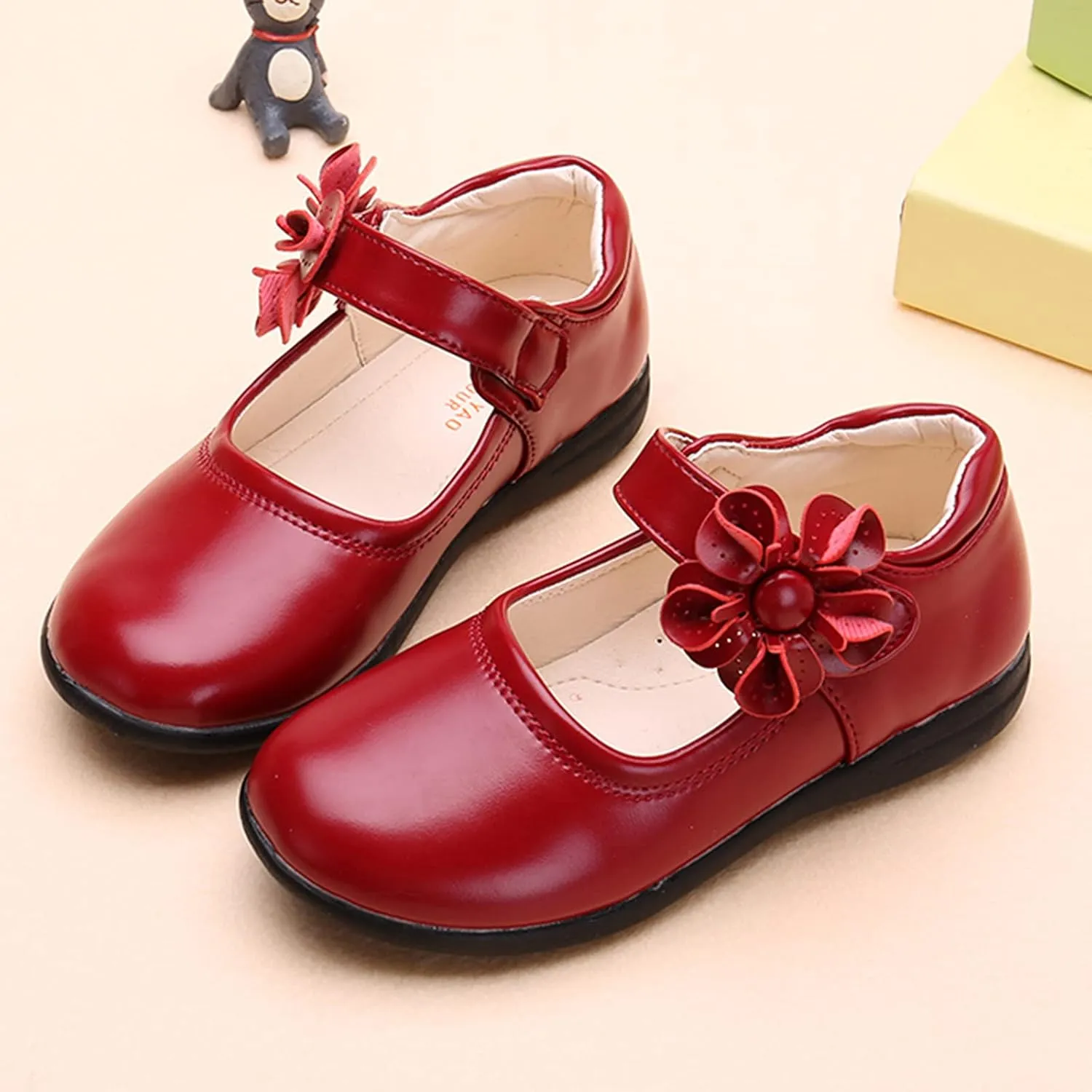 Girls Dress Shoes Toddler Girls School Uniform Shoes Mary Jane Flower Girl Ballet Flats for Princess Dress up Shoes