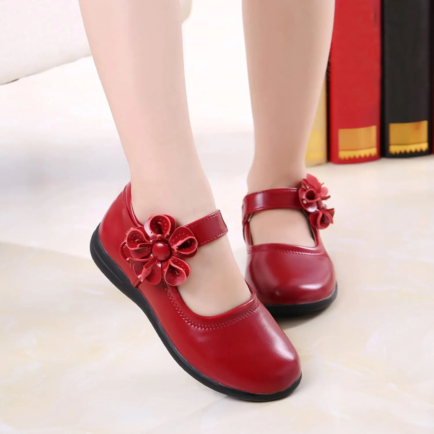 Girls Dress Shoes Toddler Girls School Uniform Shoes Mary Jane Flower Girl Ballet Flats for Princess Dress up Shoes