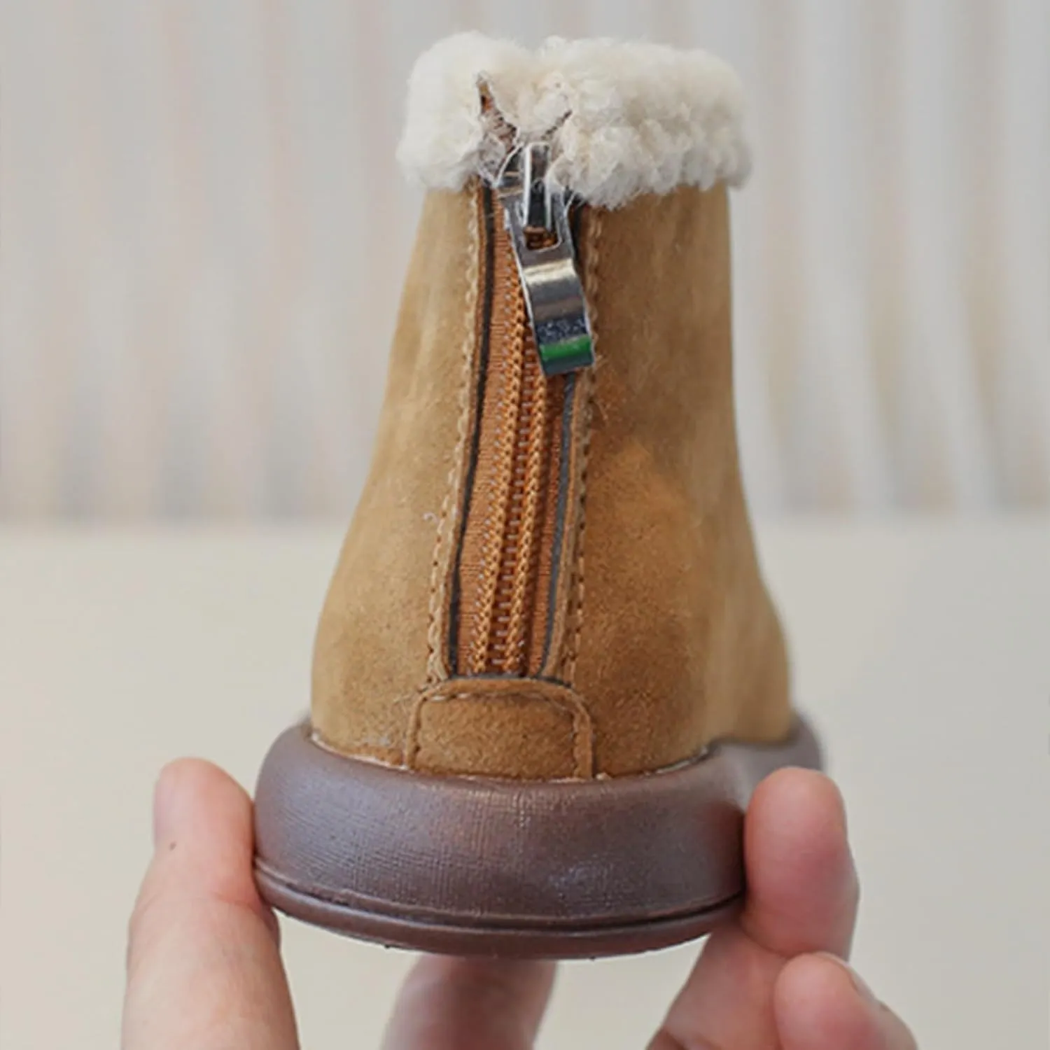 Girls Fuzzy Warm Winter Short Ankle Boots with Furry Faux Fr ining Booties Shoes for Toddler Little/Big Kids