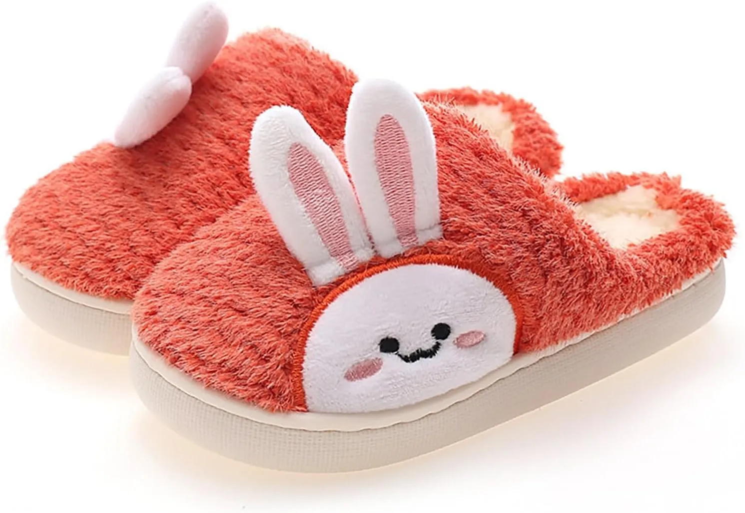 Girls Kids Cute Bunny House Slippers Shoes Toddler Fuzzy Cotton Soft Flat Shoes Indoor Casual Fashion Memory Foam Comfy
