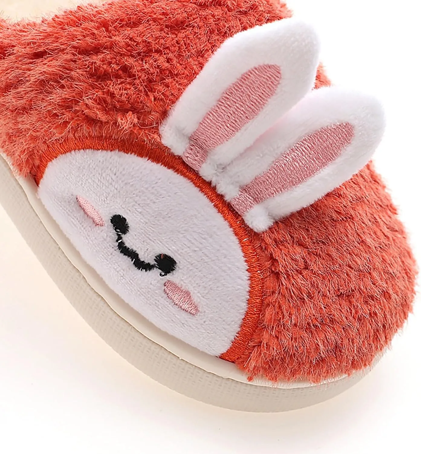 Girls Kids Cute Bunny House Slippers Shoes Toddler Fuzzy Cotton Soft Flat Shoes Indoor Casual Fashion Memory Foam Comfy