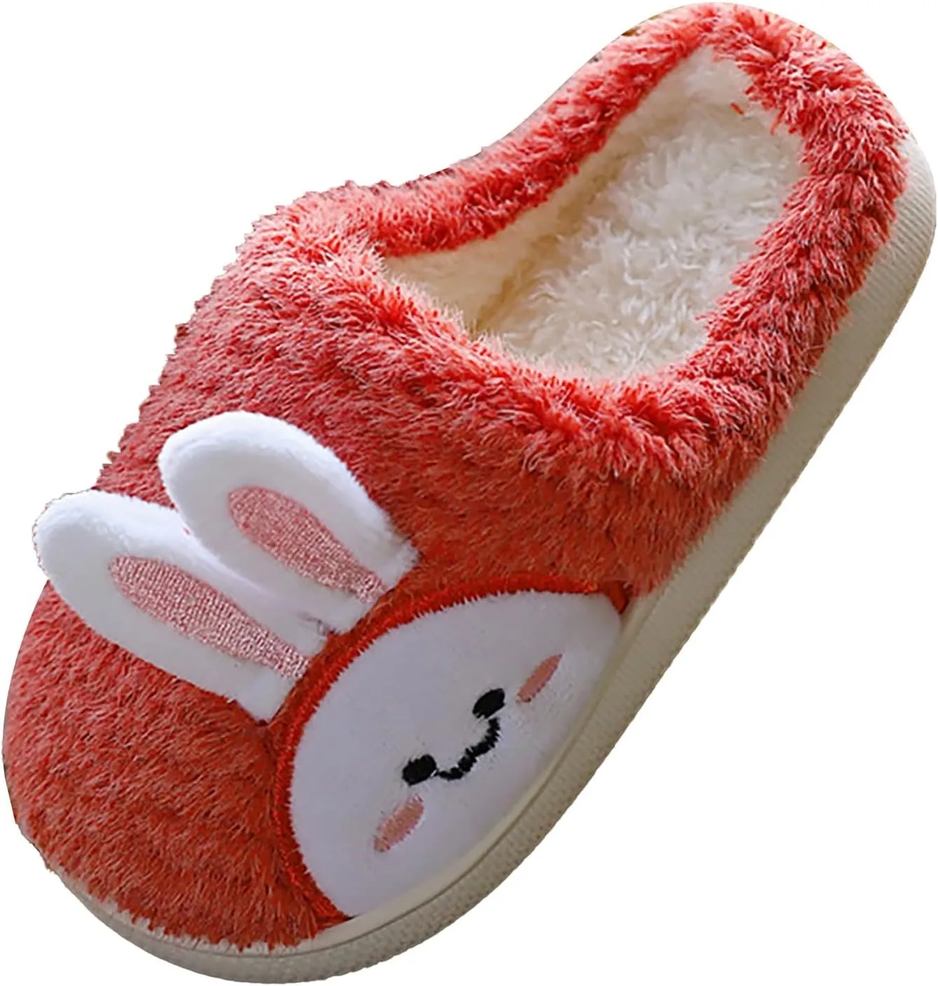 Girls Kids Cute Bunny House Slippers Shoes Toddler Fuzzy Cotton Soft Flat Shoes Indoor Casual Fashion Memory Foam Comfy