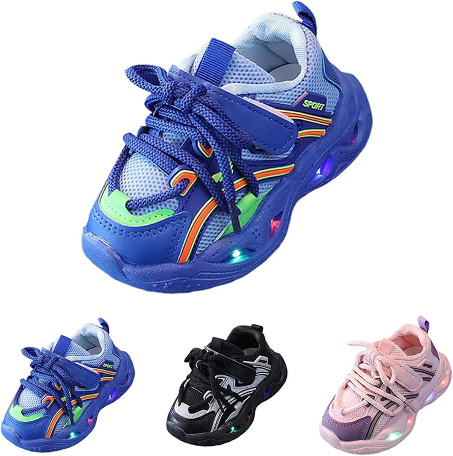 Girls Light Up Walking Shoes Boys Sneakers Boys Tennis Shoes Boys Kids Sneakers Mesh Breathable Running Shoes