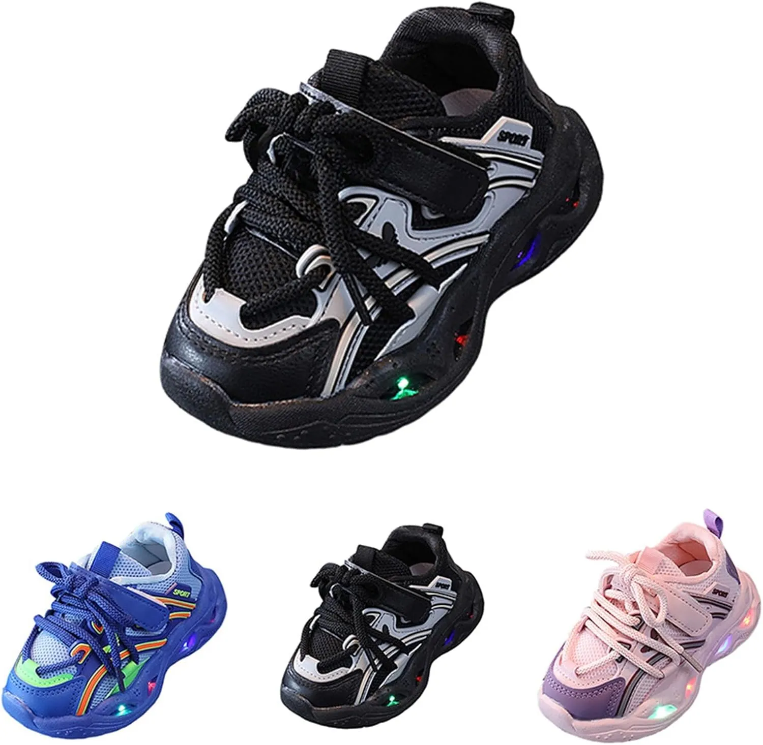 Girls Light Up Walking Shoes Boys Sneakers Boys Tennis Shoes Boys Kids Sneakers Mesh Breathable Running Shoes