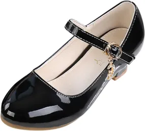 Girls Low Heels Dress Shoes with Ankle Strap Mary Jane School Wedding Par𝘁y Pump Shoes for Girl Sneaker 10