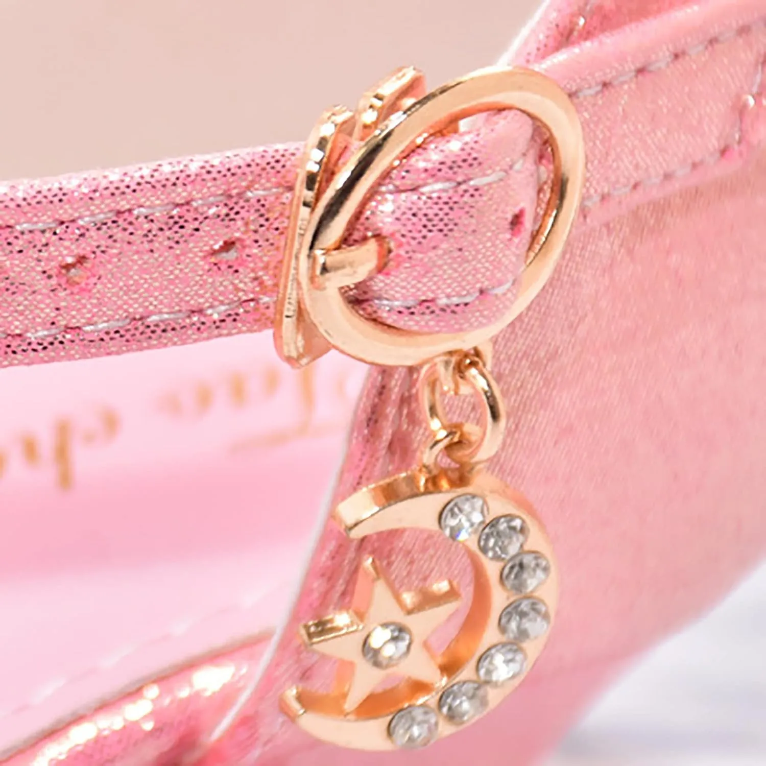 Girls Low Heels Rhinestone Dress Shoes Glitter Sequins Party Dance Shoes Closed Toe Mary Jane for Big Kids