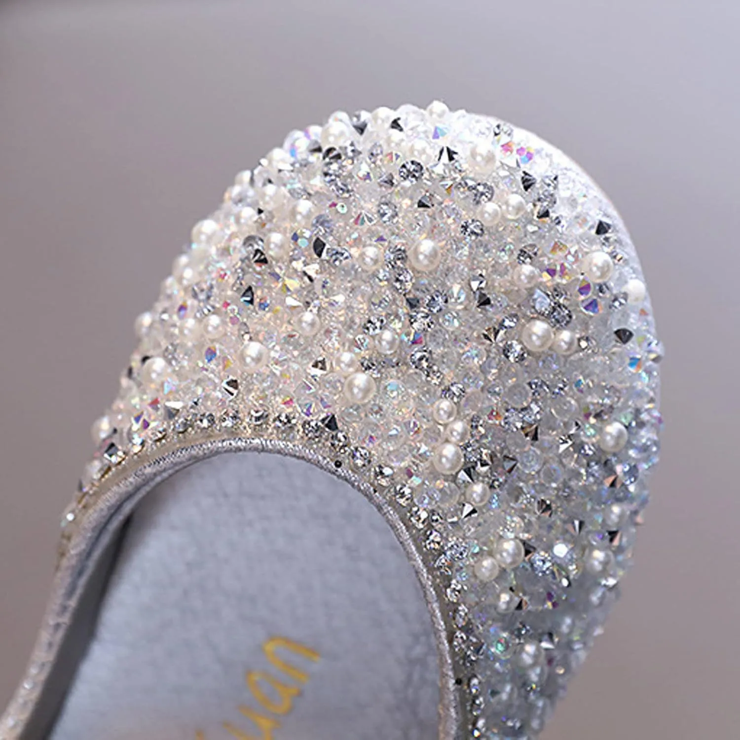 Girls Low Heels Sparkly Princess Shoes Glitter Toddler Flat𝐬 Christmas Flower Girls Dress Shoes for Little/Big Kids